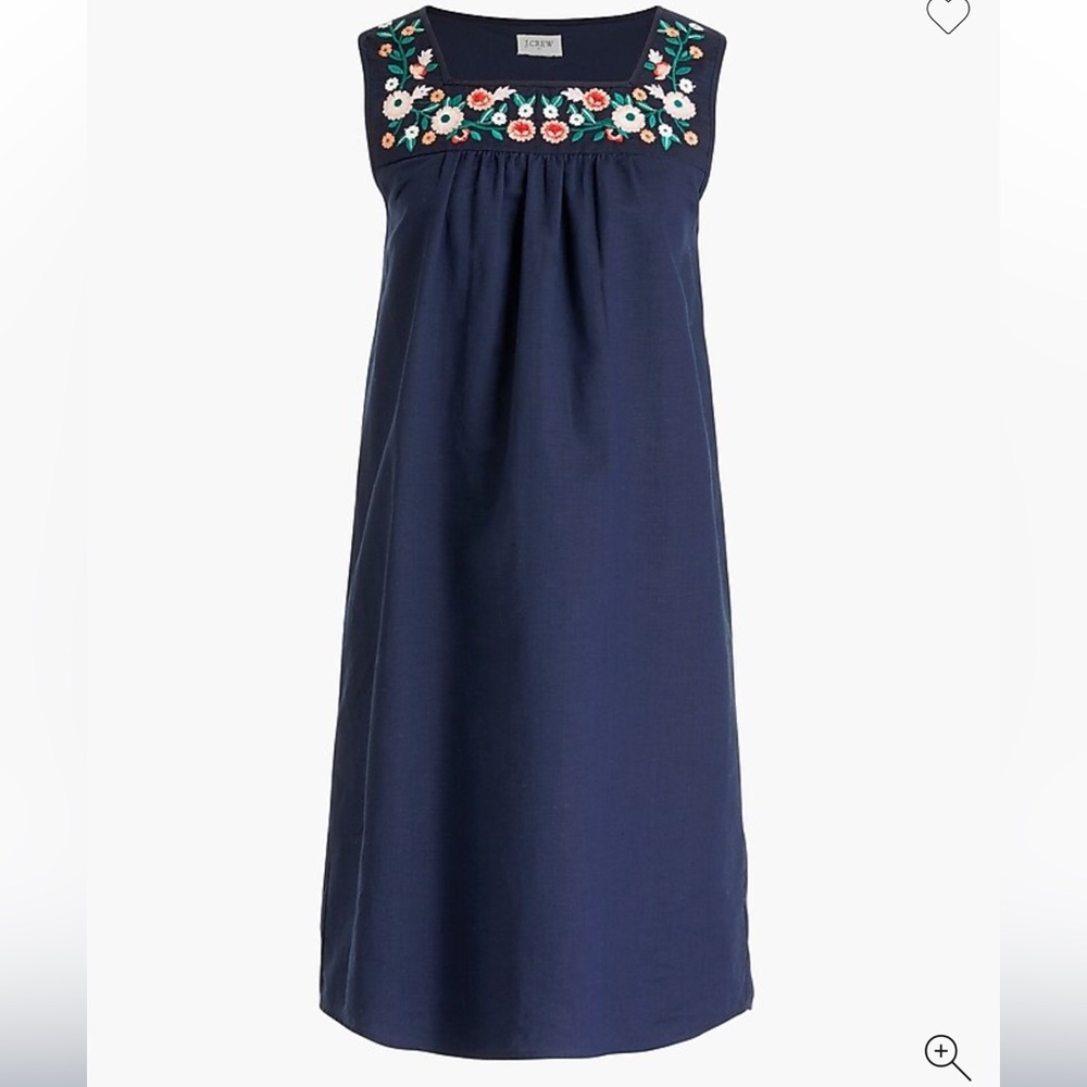 J. Crew Factory Embroidered square neck dress Size Large